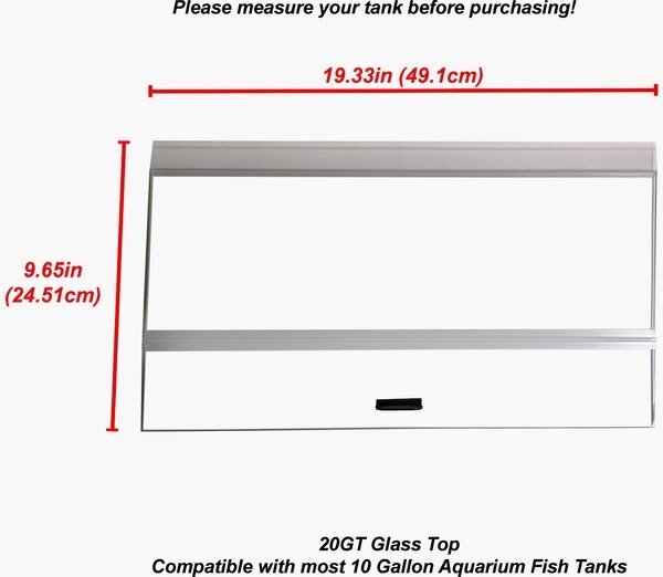 H2Pro Glass Canopy Aquarium Fish Tank Cover, 20-in