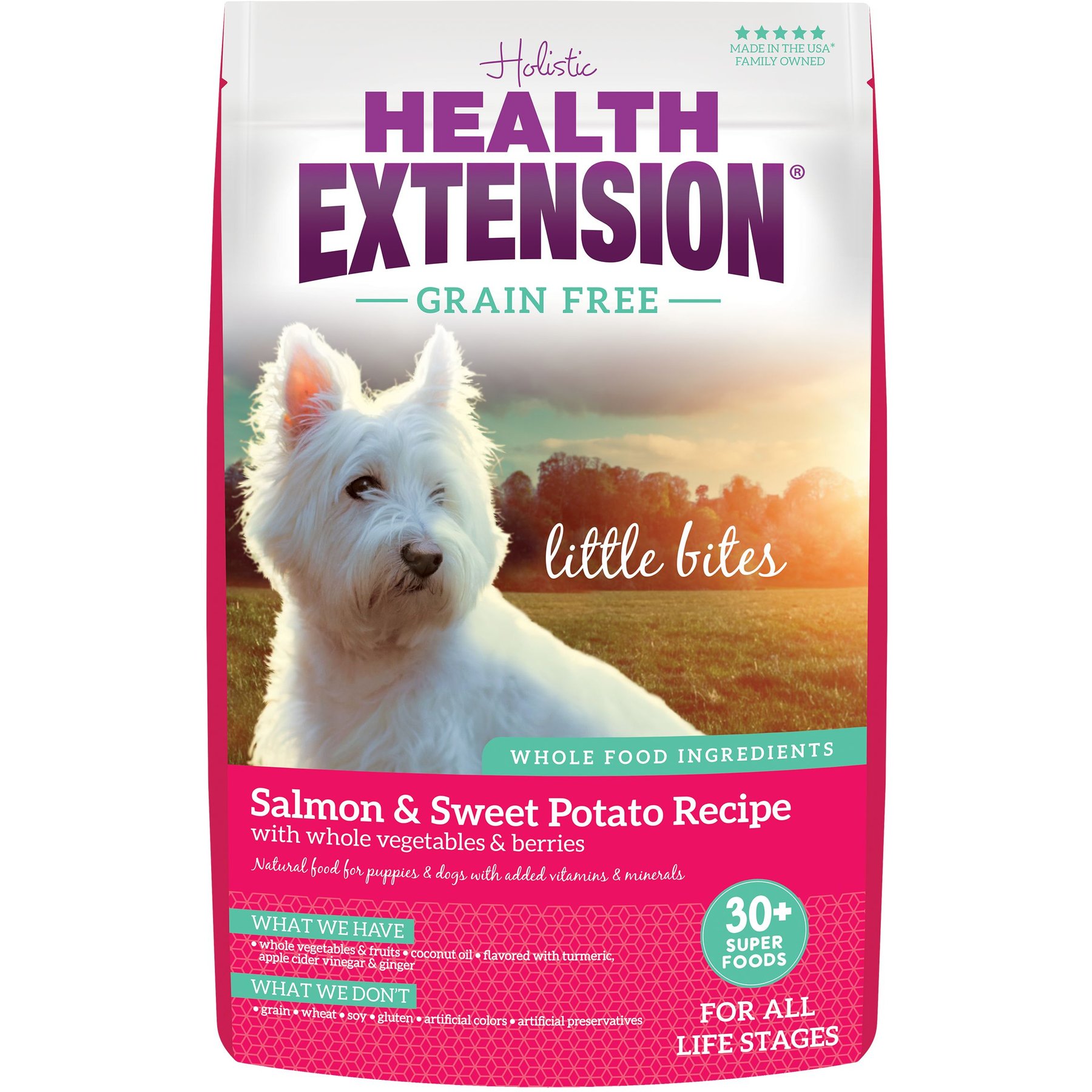 HEALTH EXTENSION Little Bites Grain Free Salmon Recipe Dry Dog