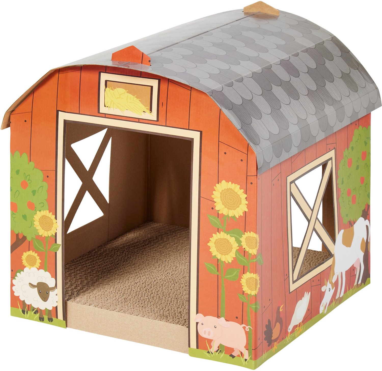 FRISCO Barn Cardboard Cat House