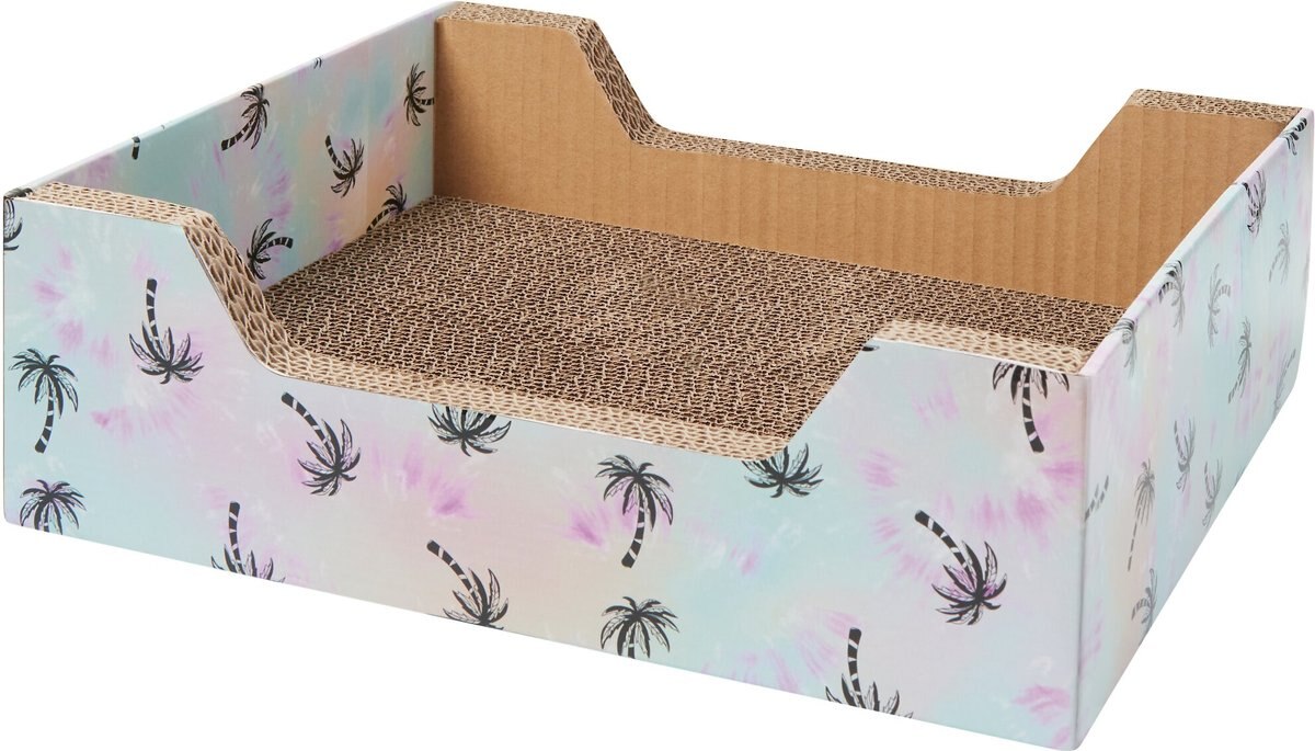 FRISCO StepIn Cat Scratcher Toy with Catnip, Tropical Palm Tie Dye