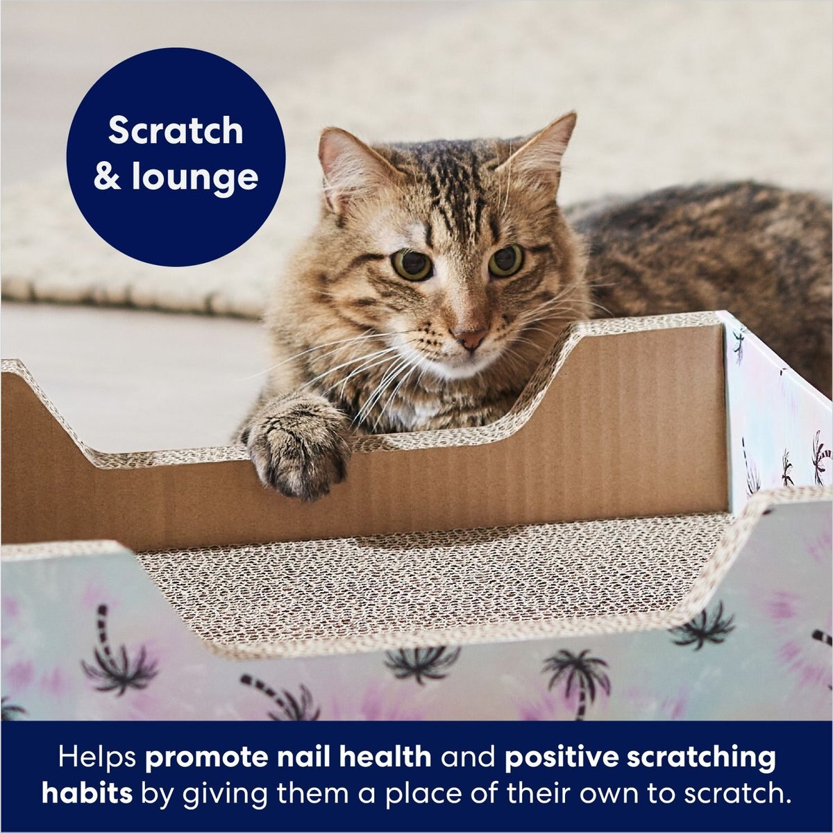 FRISCO StepIn Cat Scratcher Toy with Catnip, Tropical Palm Tie Dye