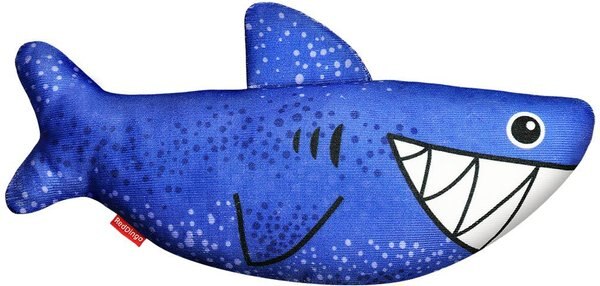 Red Dingo DURABLES Steve the Shark Squeaky Soft Dog Toy slide 1 of 9