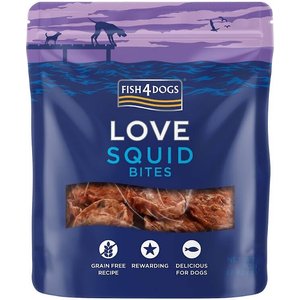 Fish4Dogs Squid Bites Dog Treats, 2.12-oz bag