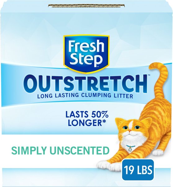 Fresh Step Outstretch Concentrated Unscented Clumping Clay Cat Litter, 19-lb box slide 1 of 9
