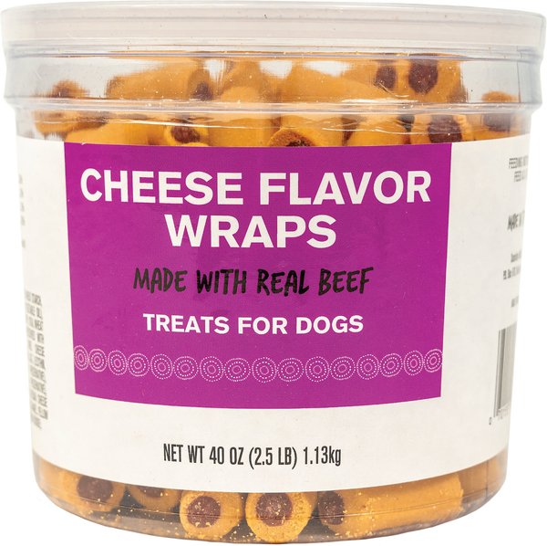 Meaty Treats Cheese Flavor Wraps Soft & Chewy Dog Treats, 40-oz canister slide 1 of 9