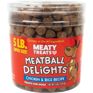 Meaty Treats Meatball Delights Chicken & Rice Recipe Soft & Chewy Dog Treats, 5-lb canister