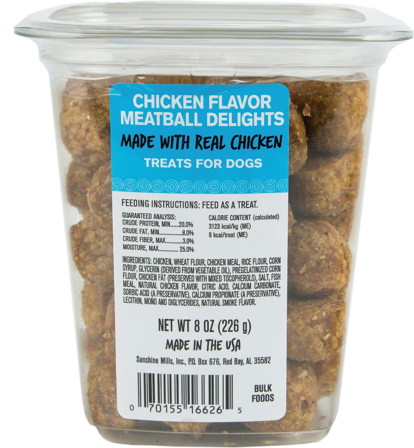 MEATY TREATS Meatball Delights Chicken Flavor Soft & Chewy Dog Treats, 8oz canister