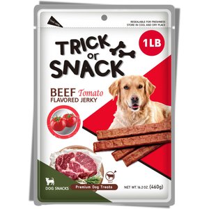 Trick or Snack Beef & Tomato Flavored Jerky Dog Treats, 1-lb bag