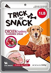 Trick or Snack Chicken & Cranberry Flavored Steak Dog Treats, 1-lb bag