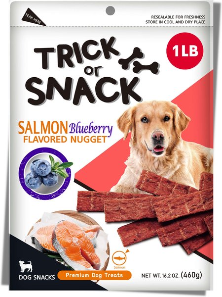 Trick or Snack Salmon & Blueberry Flavored Nugget Dog Treats, 1-lb bag slide 1 of 8