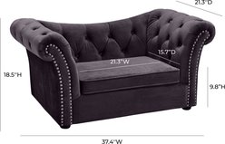 TOV Dachshund Sofa Dog Bed, Grey slide 2 of 8