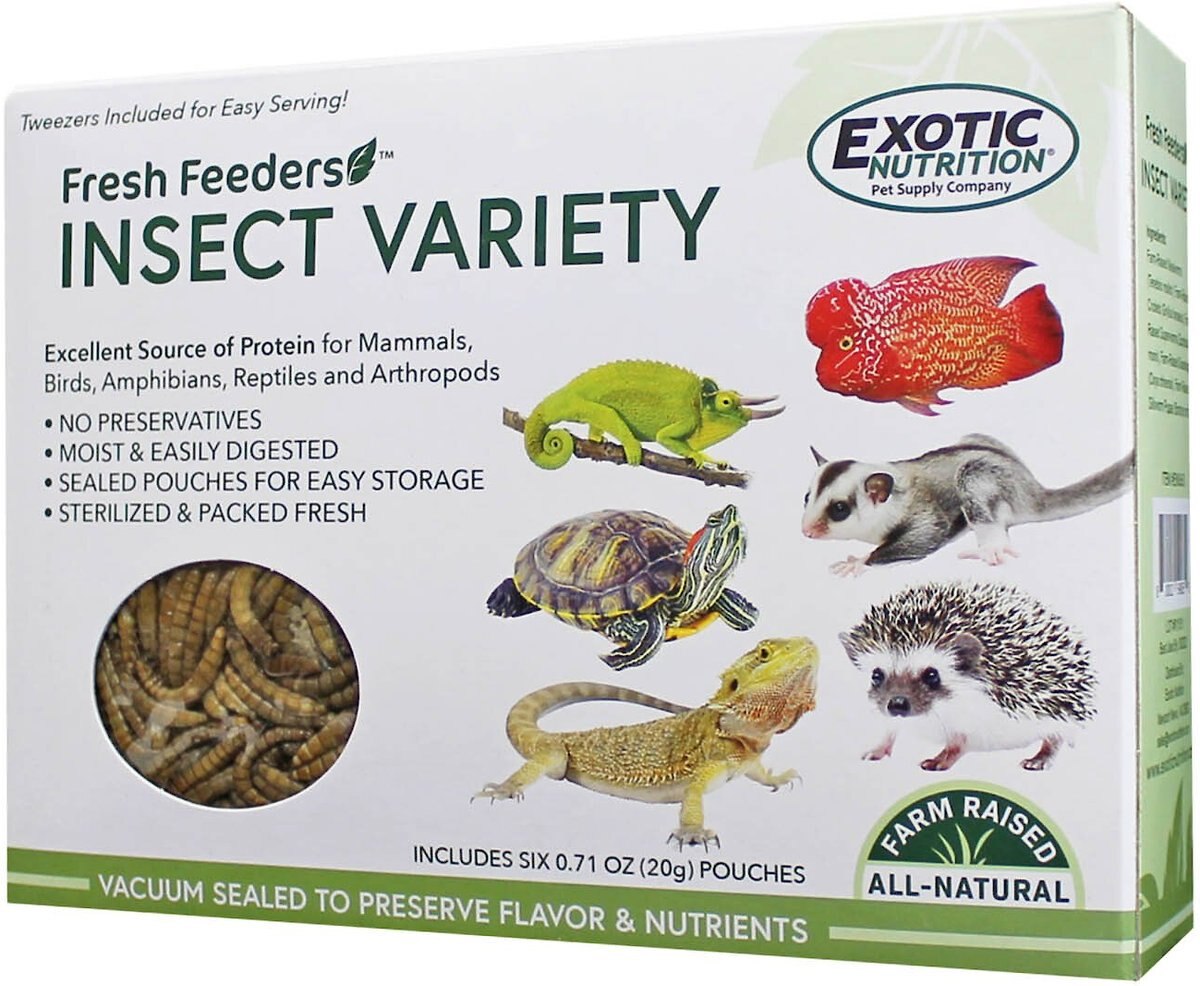 EXOTIC NUTRITION Fresh Feeders Insect Variety Reptile Food, 5oz box