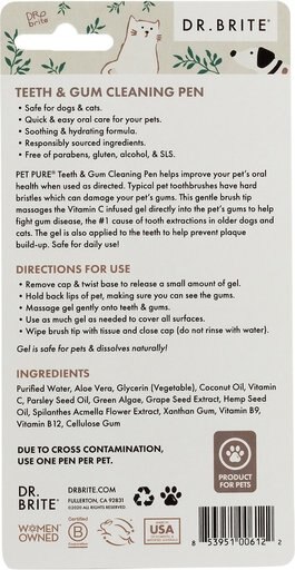 Dr. Brite Pet Pure Anti-Plaque Dog & Cat Dental Pen, 0.14-oz pen