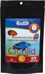 NorthFin Cichlid Formula 1 mm Sinking Pellets Fish Food, 100-g bag