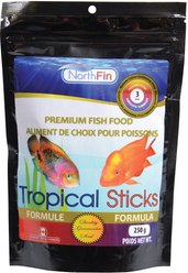 NorthFin Tropical Sticks 3 mm Floating Fish Food, 250-g bag
