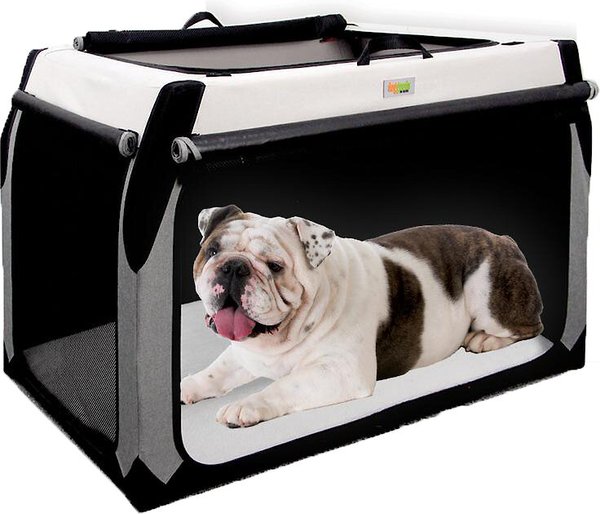 the foldable travel dog crate by doggoods