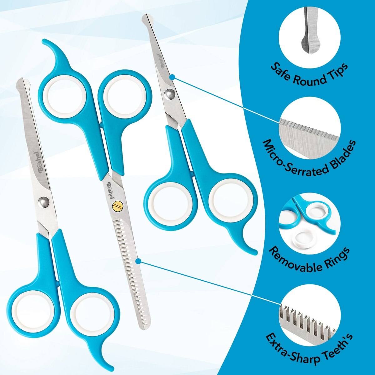 BOSHEL Dog Grooming Scissors Set