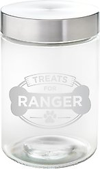 Frisco "Doggie Treats" Glass Personalized Treat Jar with Lid, 5 cup, 40oz