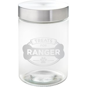Frisco "Doggie Treats" Glass Personalized Treat Jar with Lid, 5 cup, 40oz