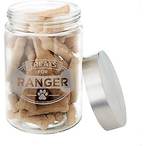 Frisco "Doggie Treats" Glass Personalized Treat Jar with Lid, 5 cup, 40oz