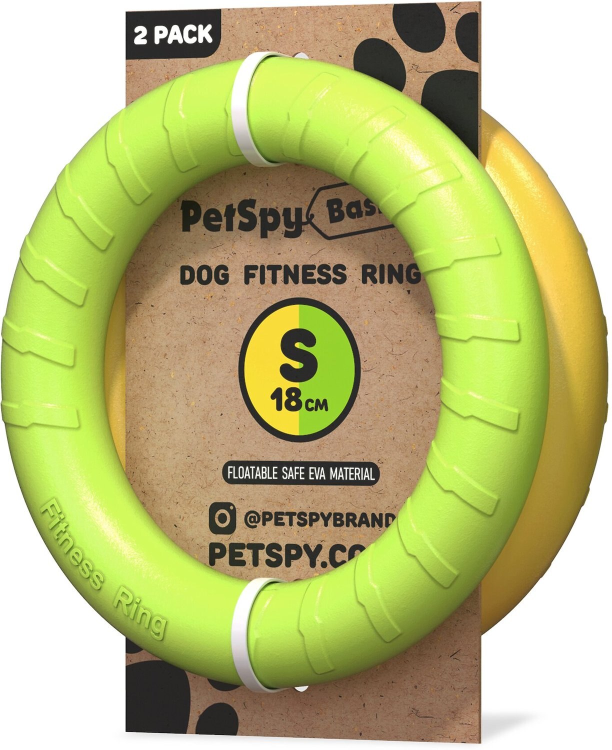 Petspy Fitness Ring Dog Toy Green Yellow Small 2 Count Chewy Com