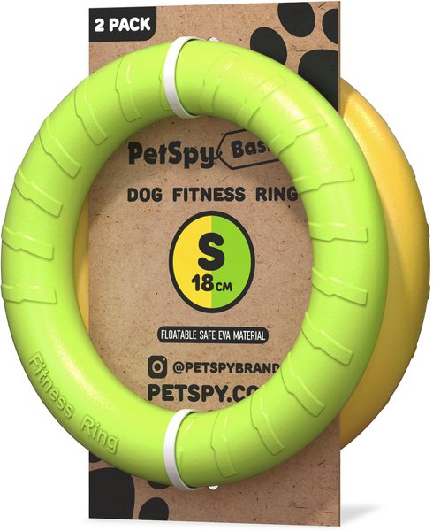 PetSpy Fitness Ring Dog Toy, Green, Yellow, Small, 2 count slide 1 of 7