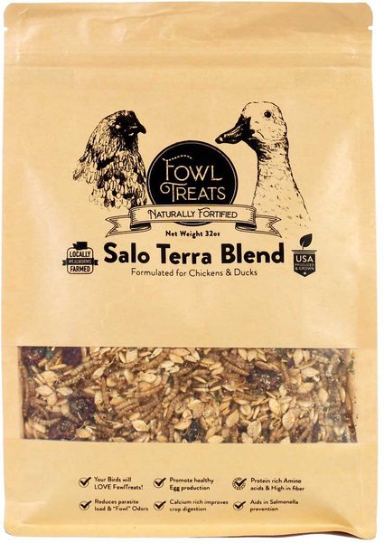Fowl Treats Mealworm Blend Salo Terra Blend Chicken & Duck Treats, 2-lb bag slide 1 of 5