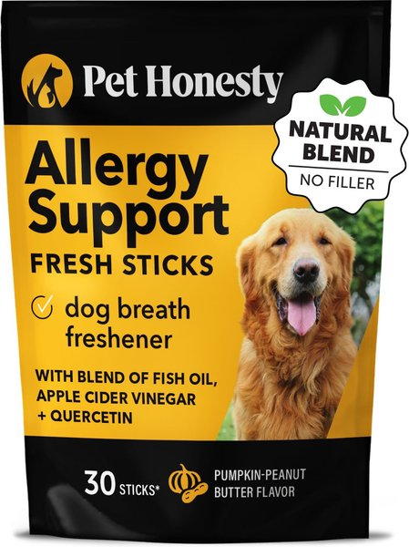 PetHonesty Allergy Support Fresh Sticks Pumpkin Peanut Butter Flavor Dog Dental Chews, 30 count slide 1 of 7