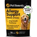 PetHonesty Allergy Support Fresh Sticks Pumpkin Peanut Butter Flavor Dog Dental Chews, 30 count