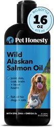 PetHonesty Wild Alaskan Salmon Oil Liquid Supplement for Dogs & Cats, 16-oz bottle