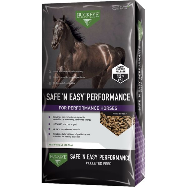BUCKEYE NUTRITION SAFE 'N 'EASY Performance Horse Feed, 50-lb bag ...