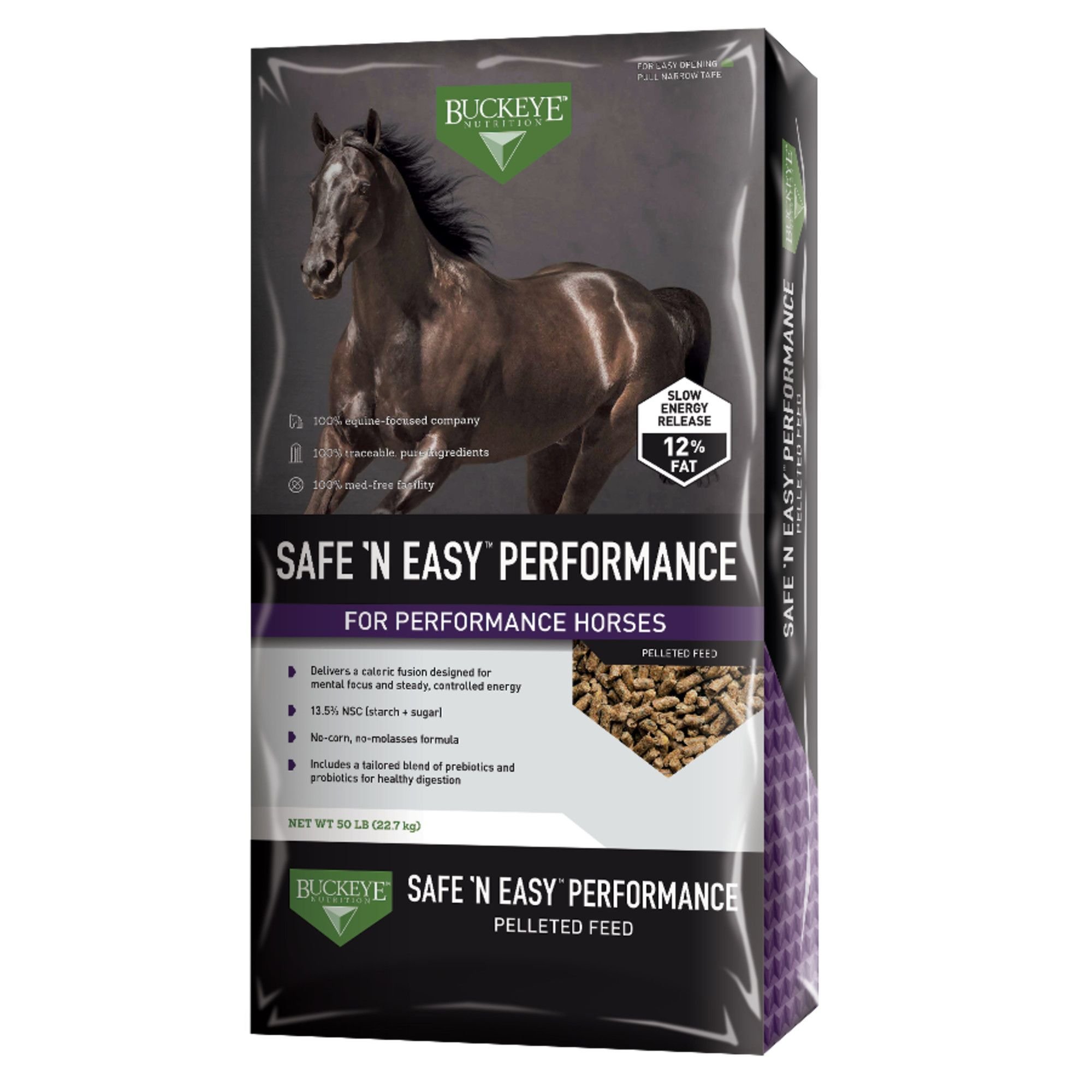 BUCKEYE NUTRITION SAFE 'N 'EASY Performance Horse Feed, 50-lb bag ...