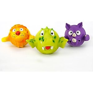 Hartz Dura Play Zoo Balloons Latex Squeaky Dog Toy, 3 count