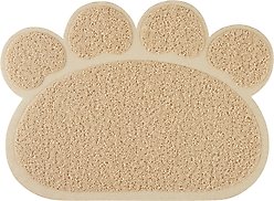Frisco Paw Shaped Cat Litter Mat, Beige