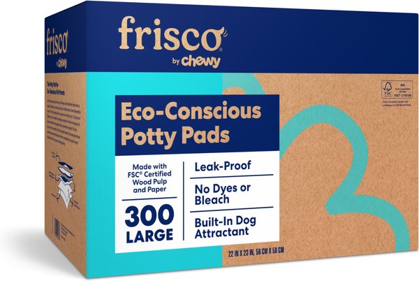 Frisco Eco-Conscious Dog Training & Potty Pads, 22 x 23-in, Unscented, 300 count slide 1 of 9
