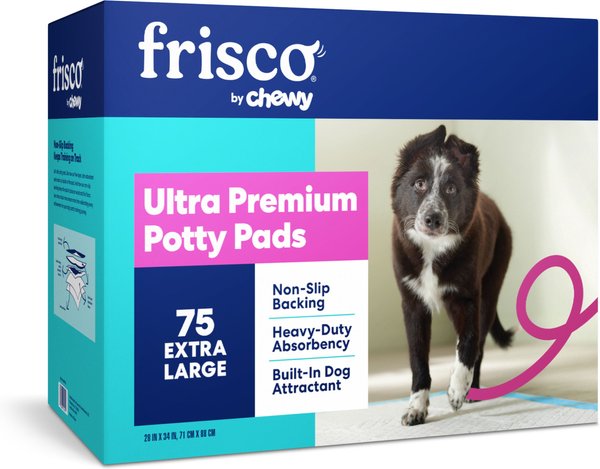 Frisco Extra Large Non-Skid Ultra Premium Dog Training & Potty Pads, 28 x 34-in, Unscented, 75 count slide 1 of 9