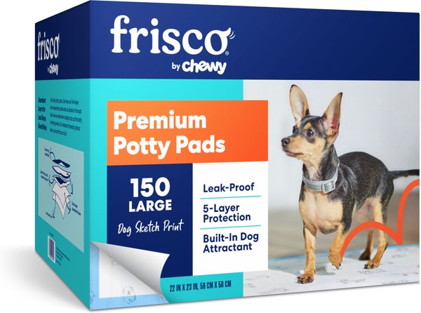 Frisco Printed Dog Training & Potty Pads, 22 x 23-in, 150 Count, Unscented, Dog Sketch Print slide 1 of 9