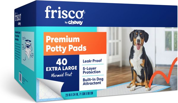 Frisco Extra Large Printed Dog Training & Potty Pads, 28 x 34-in, Unscented, 40 count, Mermaid Print slide 1 of 10