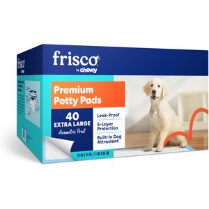 Frisco Extra Large Printed Dog Training & Potty Pads, 28 x 34-in, 40 count, Unscented, Geometric Print