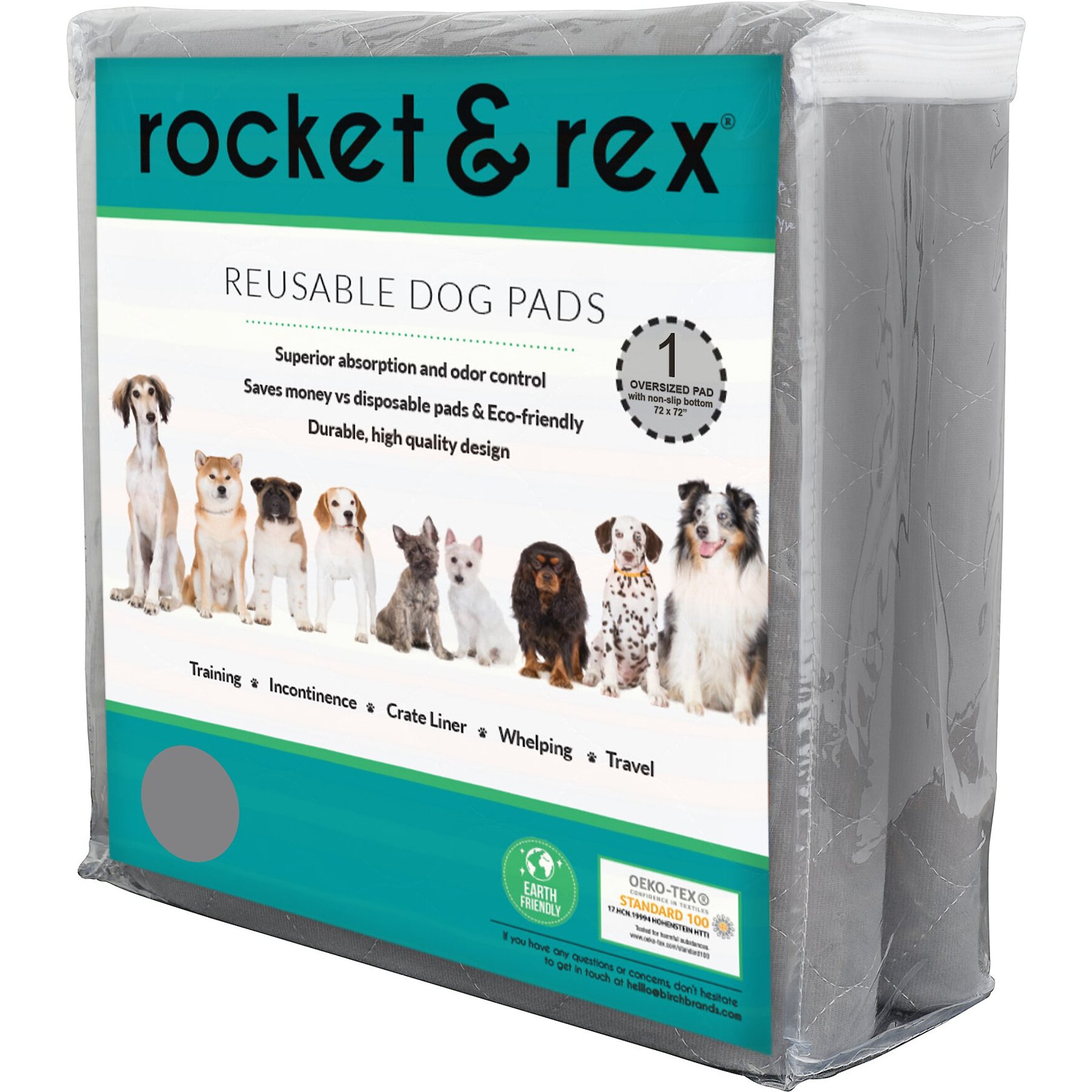 ROCKET & REX Washable Puppy Training Pads, XXLarge 72 x 72in