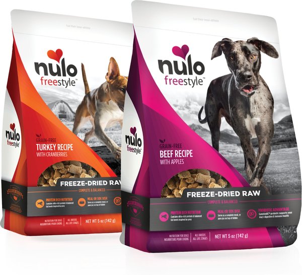 Nulo Beef & Turkey Variety Pack Freeze-Dried Raw Dog Food, 5-oz bag, case of 2 slide 1 of 3