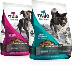 Nulo Beef & Salmon Variety Pack Freeze-Dried Raw Dog Food, 5-oz bag, case of 2