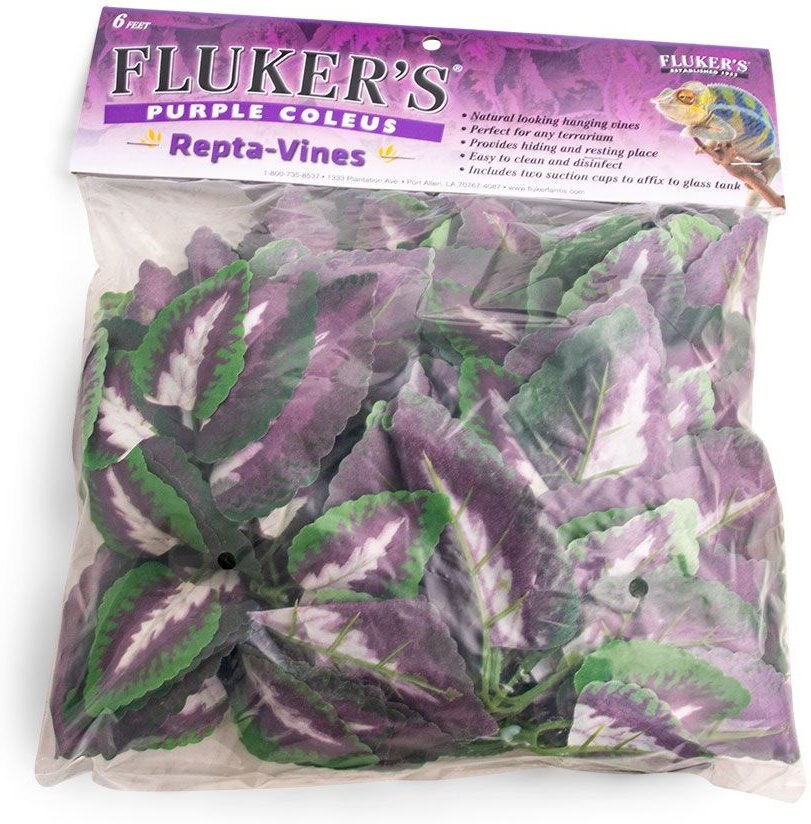 Red Coleus Fоur Paсk Flukers Repta Vines for Reptiles and Amphibians RFK51017 Black 