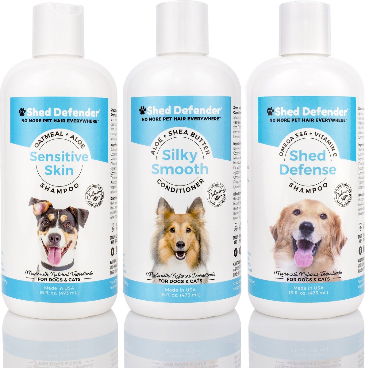 SHED DEFENDER Shed Defense Omega 3 & 6 Dog & Cat Shampoo, 16-oz bottle 