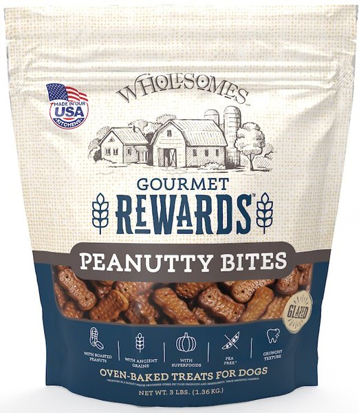 Wholesomes Rewards Peanutty Bites Biscuit Dog Treats, 3-lb bag slide 1 of 2