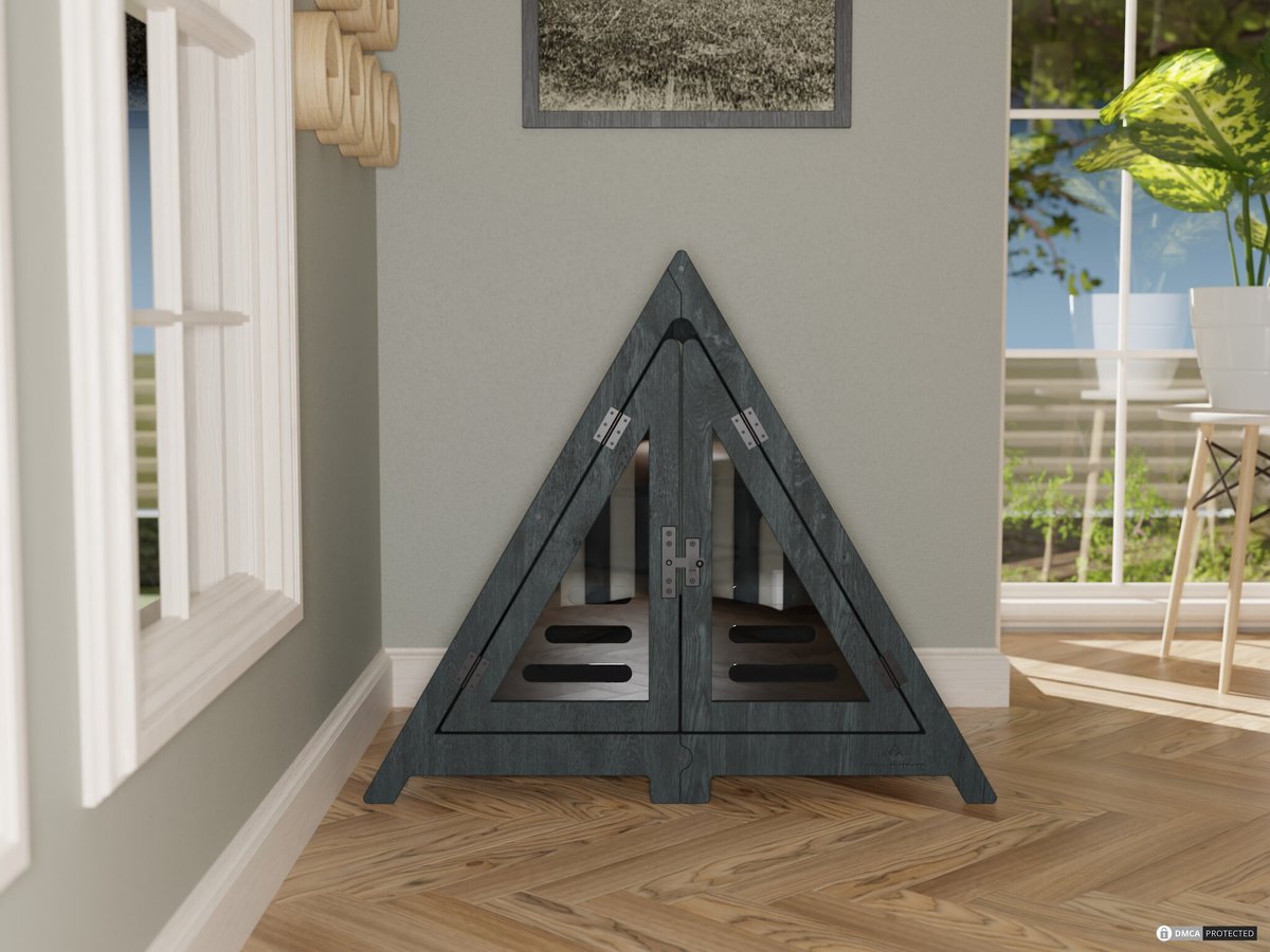 WLO Wood Pueblo Modern Wooden Dog Crate