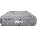 Bessie + Barnie Personalized Luxury Extra Plush Faux Fur Rectangle Cat & Dog Bed, Grey, Small
