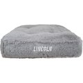 Bessie + Barnie Personalized Luxury Extra Plush Faux Fur Rectangle Cat & Dog Bed, Grey, Large
