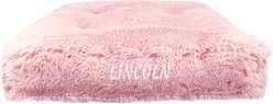 Bessie + Barnie Personalized Luxury Extra Plush Faux Fur Rectangle Cat & Dog Bed, Pink, Small