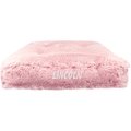 Bessie + Barnie Personalized Luxury Extra Plush Faux Fur Rectangle Cat & Dog Bed, Pink, X-Large